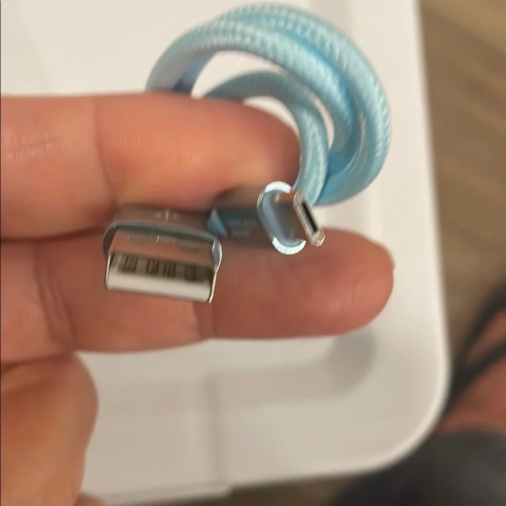 Blue USB-A to Device-Specific Charging Cable